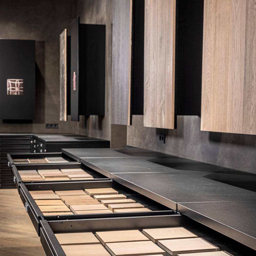 Einzigartige Materialbibliothek im exklusivem Ambiente