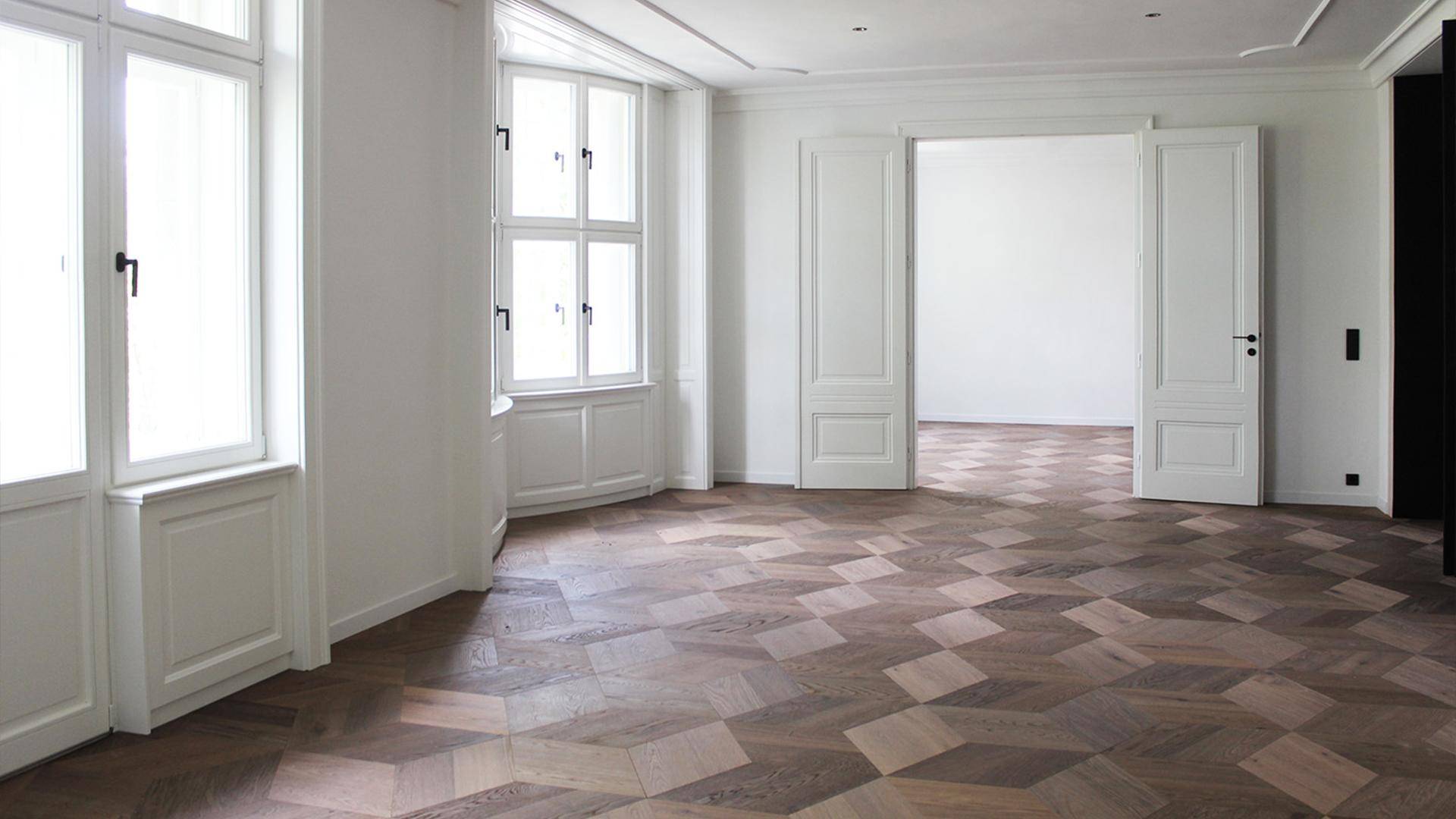 Besonderes Parkettmuster am Opernring