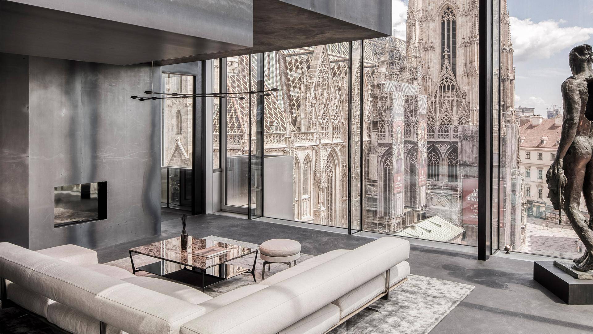 Spektakuläres Penthouse im Herzen Wiens bei Tag